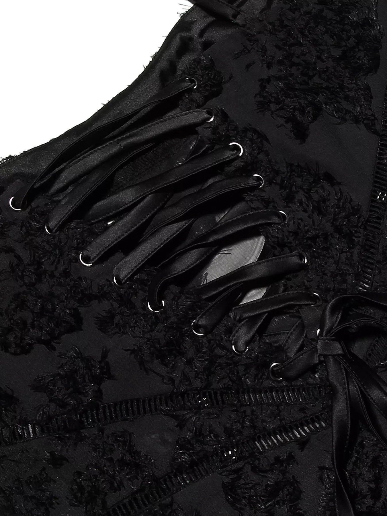 NEWYORKLISTED STYLE COLLECTION: Close-up of black lace detailing on a garment
