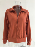 NEWYORKLISTED STYLE COLLECTION: Brown ribbed knit jacket on a mannequin against a white background