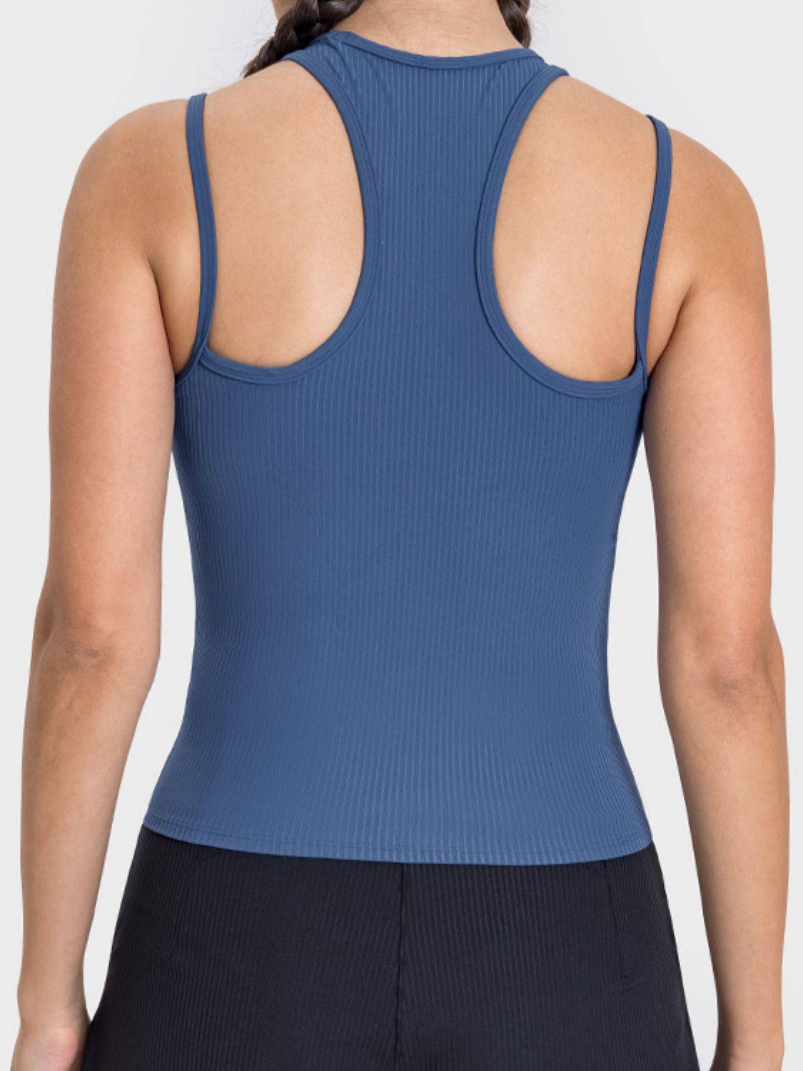 Millennia Cutout Round Neck Racerback Active Tank - NEWYORKLISTED