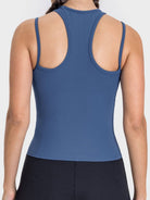 Millennia Cutout Round Neck Racerback Active Tank - NEWYORKLISTED