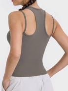Millennia Cutout Round Neck Racerback Active Tank - NEWYORKLISTED