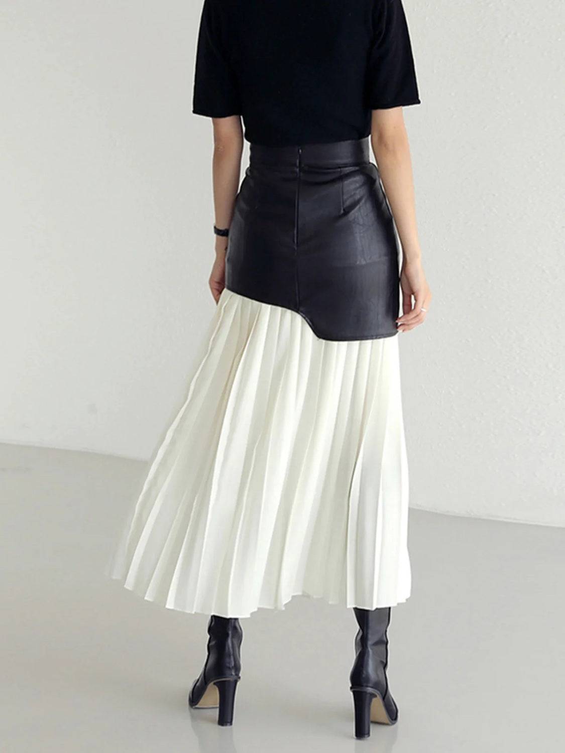 NEWYORKLISTED STYLE COLLECTION: Pleated Contrast High Rise Skirt - NEWYORKLISTED