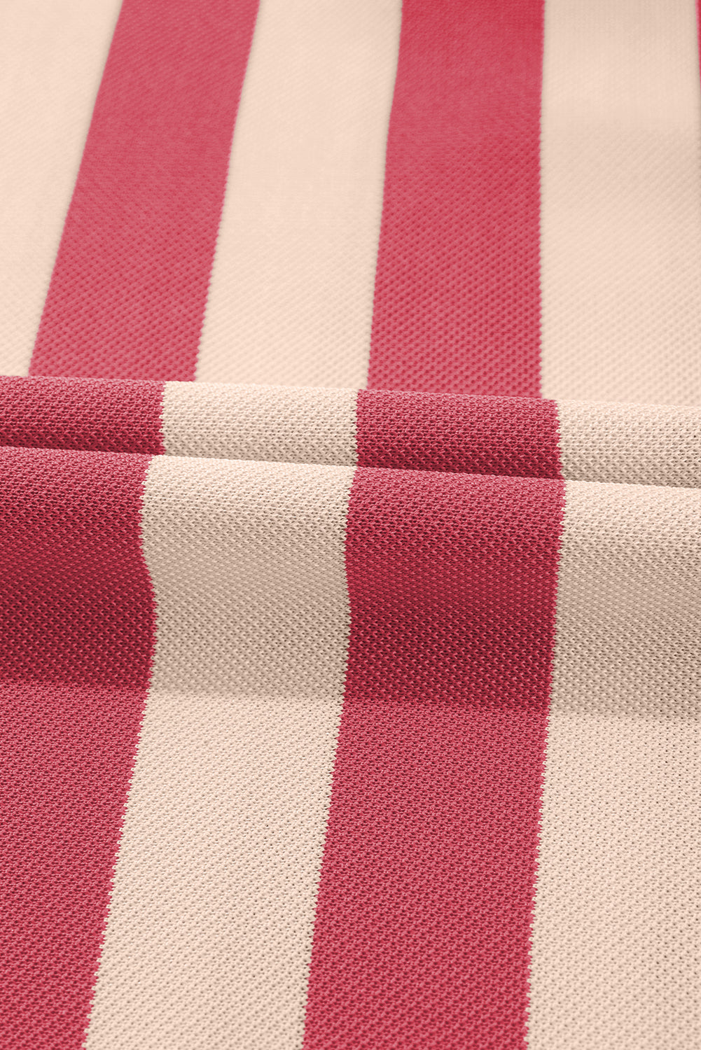 NEWYOKLISTED STYLE COLLECTION: Striped Johnny Collar Long Sleeve Mini Dress - NEWYORKLISTED