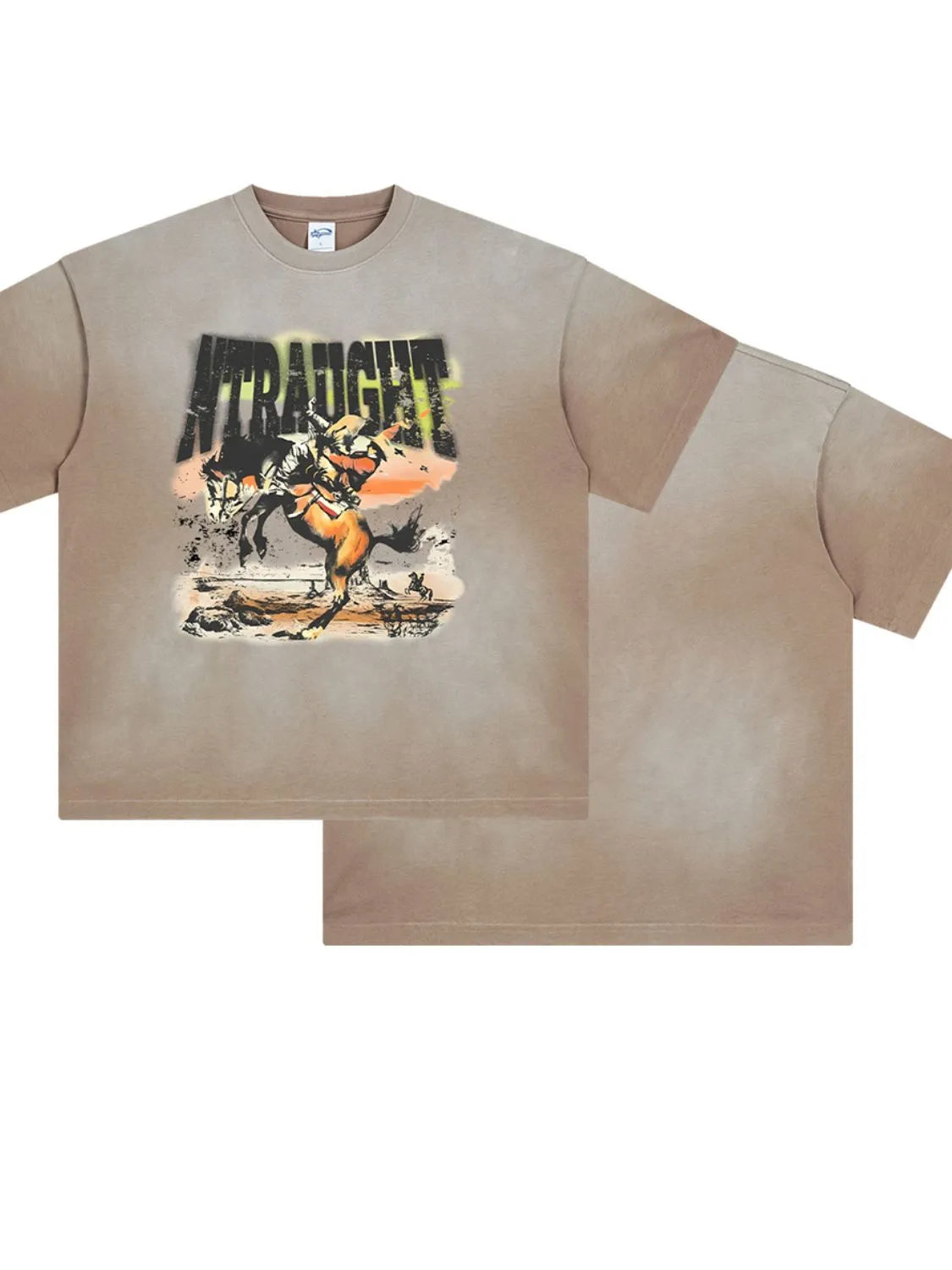 NEWYORKLISTED ATLAS MEN'S COLLECTION: Beige t-shirt with graphic design on a white background