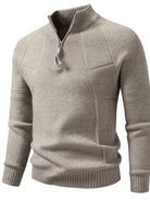 NEWYORKLISTED ATLAS MEN'S COLLECTION: Men's ribbed knit quarter-zip sweater, model view