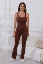 NEWYORKLISTED STYLE COLLECTION: Scoop Neck Wide Strap Active Jumpsuit - NEWYORKLISTED