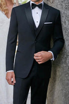 NEWYORKLISTED ATLAS MEN'S COLLECTION: "Milan" Black Tuxedo Jacket Peak (Separates)